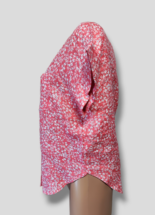 Классная льняная рубашка блуза цветочный принт блузка4 фото