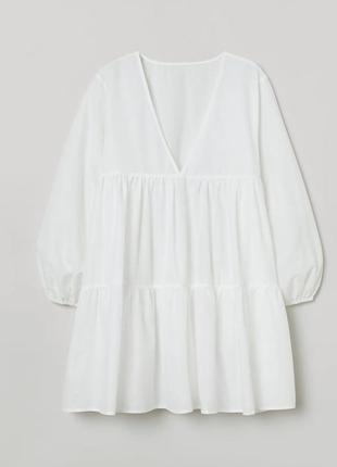 Короткое ярусное очень легкое коттоновое платье h&amp;m из воздушного1 фото