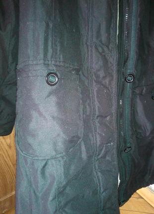 Черная подростковая парка курточка с плюшевой подкладкой утеплением на 13-14 лет4 фото