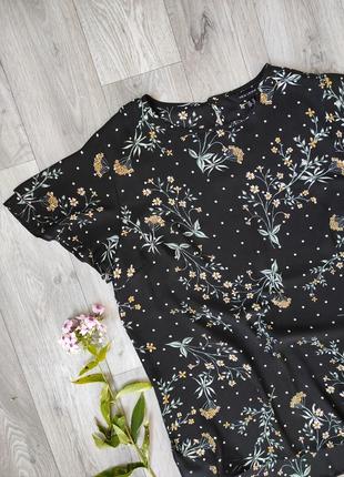 Стмльная блуза туника футболка удлиненная в цветы стильная3 фото