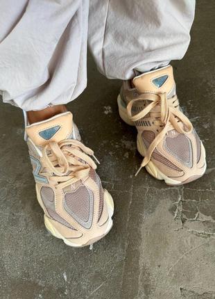 Женские кроссовки new balance 9060 ivory cream pink sand / smb3 фото