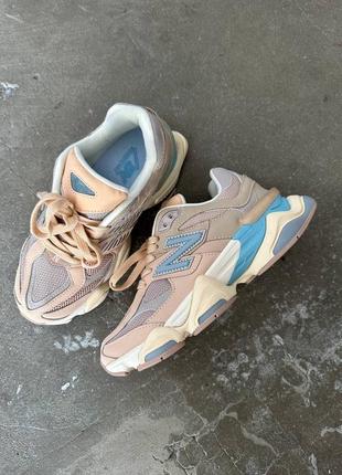 Женские кроссовки new balance 9060 ivory cream pink sand / smb6 фото