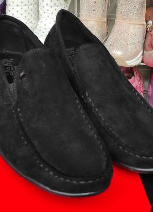 Чорні замшеві (еко)туфлі мокасини для хлопчика7 фото