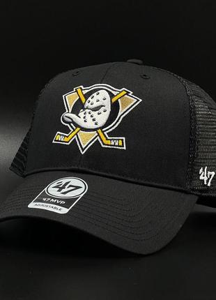 Оригінальна чорна кепка з сіткою 47 brand nhl anaheim ducks branson