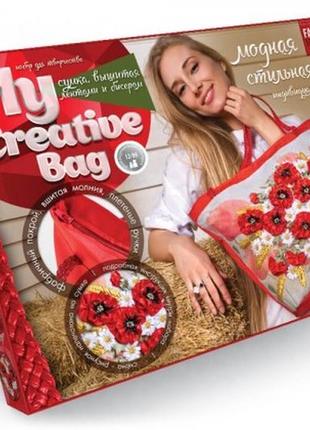 Сумка-вишивка  бісером та стрічками  my creative bag "маки" данко тойс1 фото