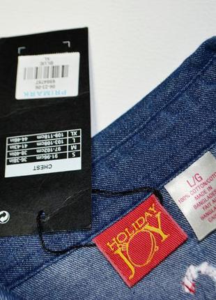 Стильная джинсовая рубашка в зимний принт6 фото