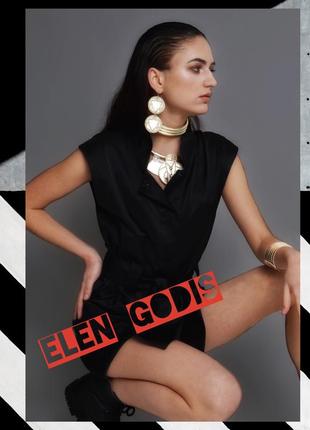 Чорний стильний ромпер/з французького атласу/комбінезон з шортами від дизайнера elen godis7 фото
