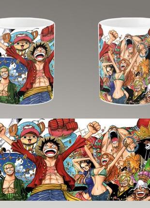 Чашка белая керамическая "ван пис" one piece abc