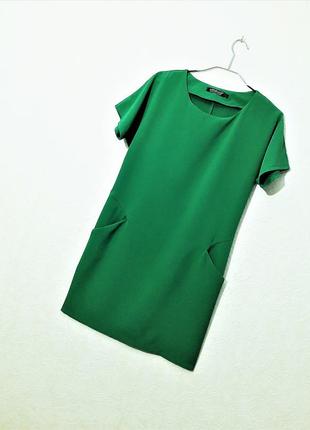 Красивое платье свежая зелень салатовое цельные рукава короткие летнее нарядное женское миди1 фото