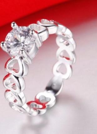 🏵шикарное кольцо в серебре 925 с фианитом сердце, 18 р., новое! арт.31652 фото