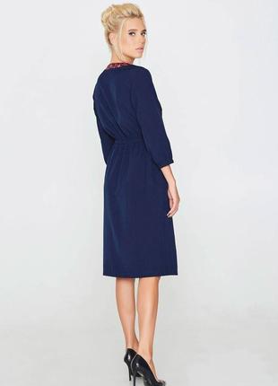 Синя сукня міді на застібці nenka. ціна нижче оптової3 фото
