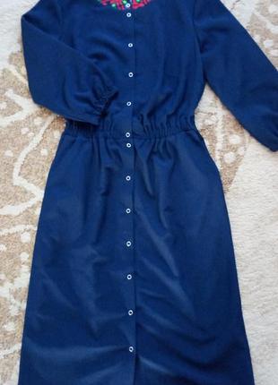 Синя сукня міді на застібці nenka. ціна нижче оптової4 фото