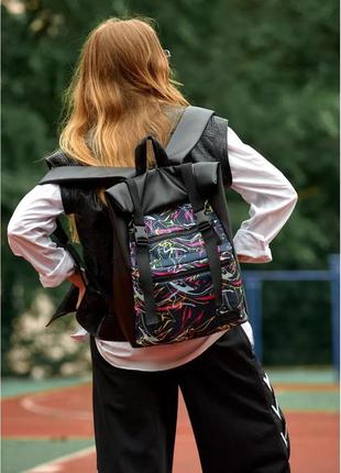 Жіночий рюкзак sambag rolltop zard з принтом «abstract»2 фото