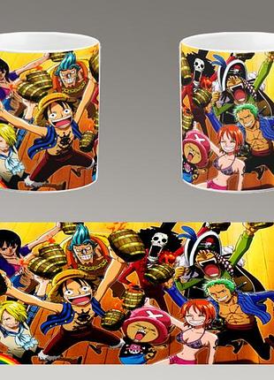 Чашка белая керамическая "ван пис" one piece abc