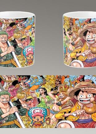 Чашка белая керамическая "ван пис" one piece abc