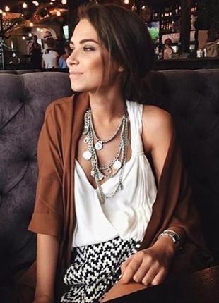 Юбка трикотаж зигзаг черно-белая