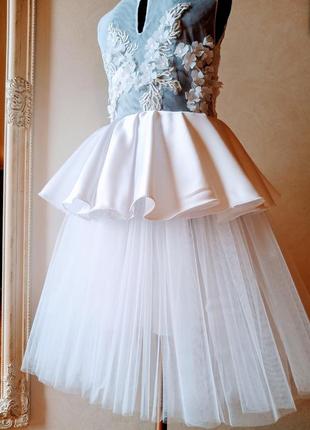 Нарядное белоснежное платье для девочки7 фото