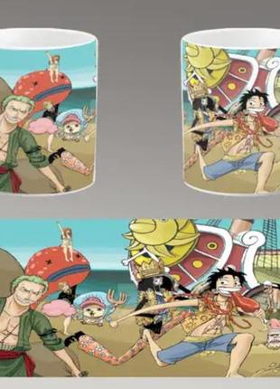Чашка белая керамическая "ван пис" one piece abc