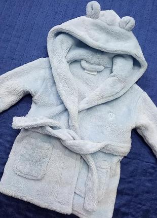 Халат для маленьких теплий флісовий із капюшоном