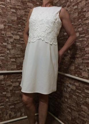 Платье женское белое без рукав молния сзади нарядное р.48-50