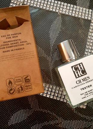 Новинка! тестер супер качество! статусный парфюм carolina herrera ch men 60ml абсолютно новый!т44