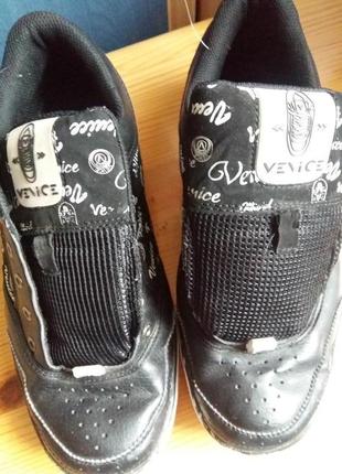 Крутые кеды туфли черные с принтом venice 43/282 фото