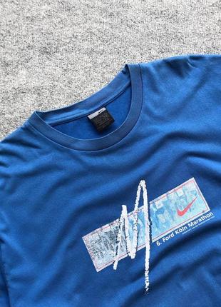 Винтажная футболка nike 6. ford koln marathon dri-fit vintage t-shirt ford bank blue2 фото