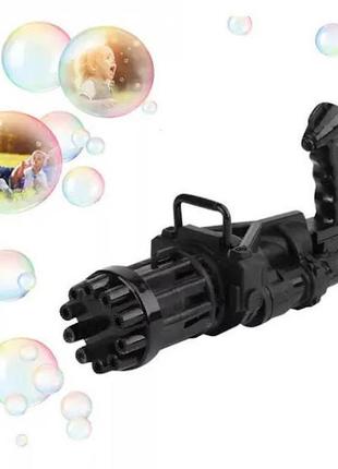 Детский пистолет для мыльных пузырей игрушка-генератор пулемёт пулемет с мыльными пузырями1 фото