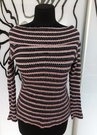 Стильний светр, джемпер в смужку з вирізом човником від rita - trend