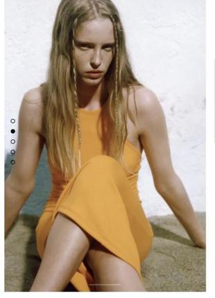 Облегающее платье миди в рубчик из новой коллекции zara xs,s,m2 фото
