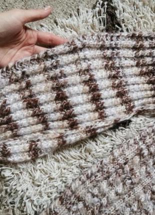 Свитер платье шерсть бежевое в косы ручная работа6 фото