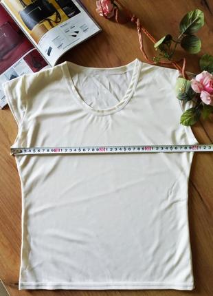 Распродажа девичья футболка майка молочного цвета,isклад полиэстер, небольшой размер3 фото