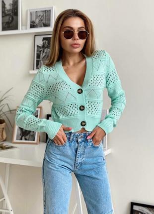 Коротка кофточка кардиган на літо