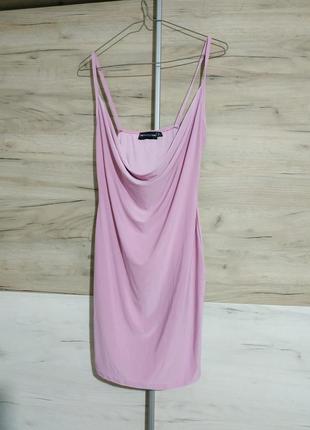 Нежное платье мини комбинация розовая prettylittlething летнее4 фото