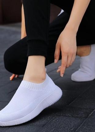 Женские легкие летние белые кроссовки носки3 фото