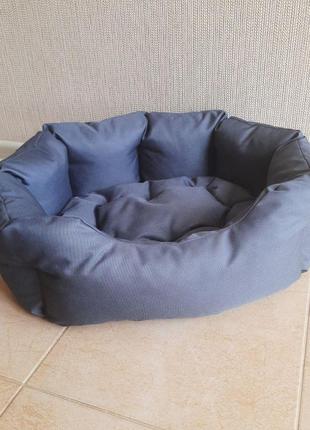 Лежанка для собак та котів 35х45см лежак для маленьких собак та цуценят сірий6 фото