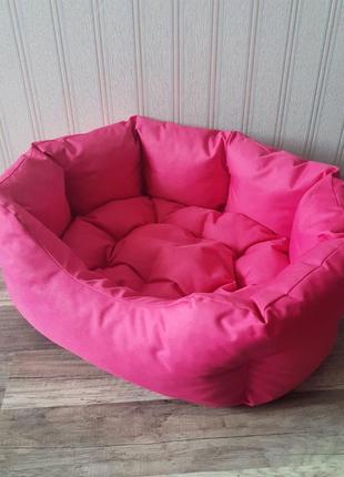 Лежак для собак та котів 40х30см рожевий лежанка для маленьких собак та цуценят1 фото