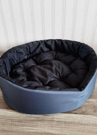 Лежак для собак та котів 40х50см лежак для невеликих собак сірий із чорним7 фото