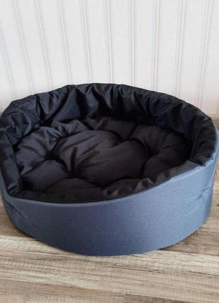 Лежак для собак 50х60см лежанка для собак серый с черным3 фото