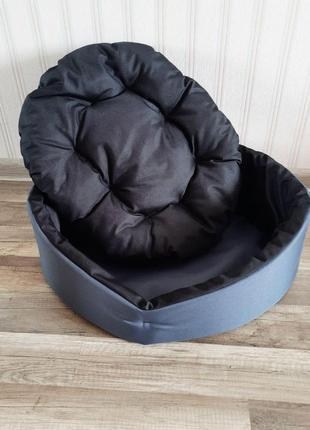 Лежак для собак 50х60см лежанка для собак серый с черным5 фото
