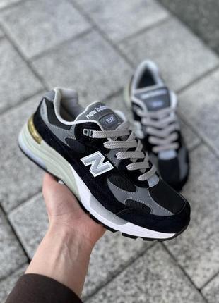 Мужские кроссовки new balance 992 black grey 40-41-42-43-44-45