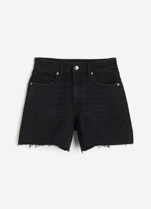 Шорты джинсовые стильные оверсайз широкие черные голубые h&m