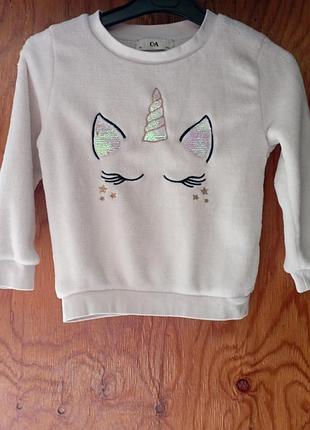 Світшот хутряний з єдинорогом c&a, 6/116