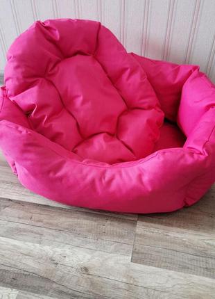 Лежак для собак 50х65см розовый лежанка для средних собак2 фото