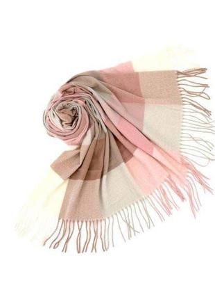 Жіночий палантин/ кашеміровий шарф-скайка — карта світло-бежевий/білий/сірий2 фото