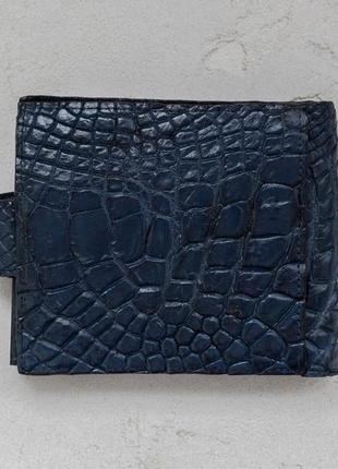 Гаманець зі шкіри крокодила синій (cw 121)2 фото