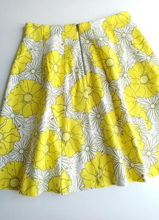Супер красивая яркая юбка миди клиньями из натуральной ткани в цветочный принт6 фото