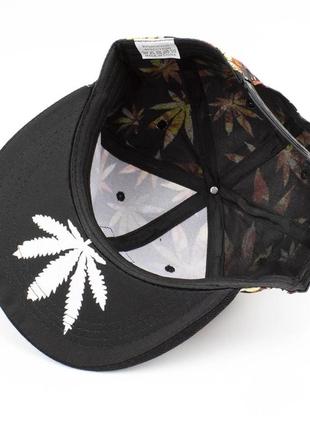 Мужская кепка, cap Ladies рисунок конопли с прямым козырьком, бейсболка, рэперка2 фото