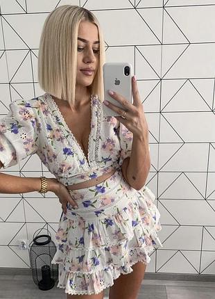 Топ блуза з об’ємними рукавами від zara, вишивка