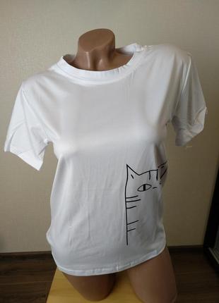 Женская футболка футболочка распродажа белая3 фото